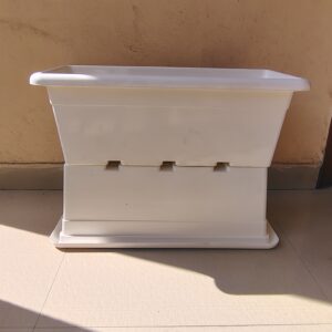 24 Inch 2 White Premium/ Window Plastic Planter