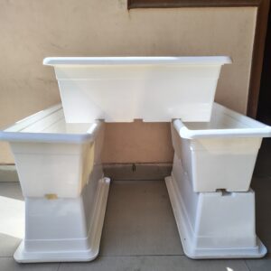 24" White Plastic Planter Set of 5