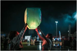 balloons, darling, night, clouds, festival, people, nature, love